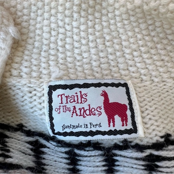 Trails Of The Andes Cardigan Sweater 
Fair Isle Alpaca Wool Women Size  Large/XL - Picture 7 of 8